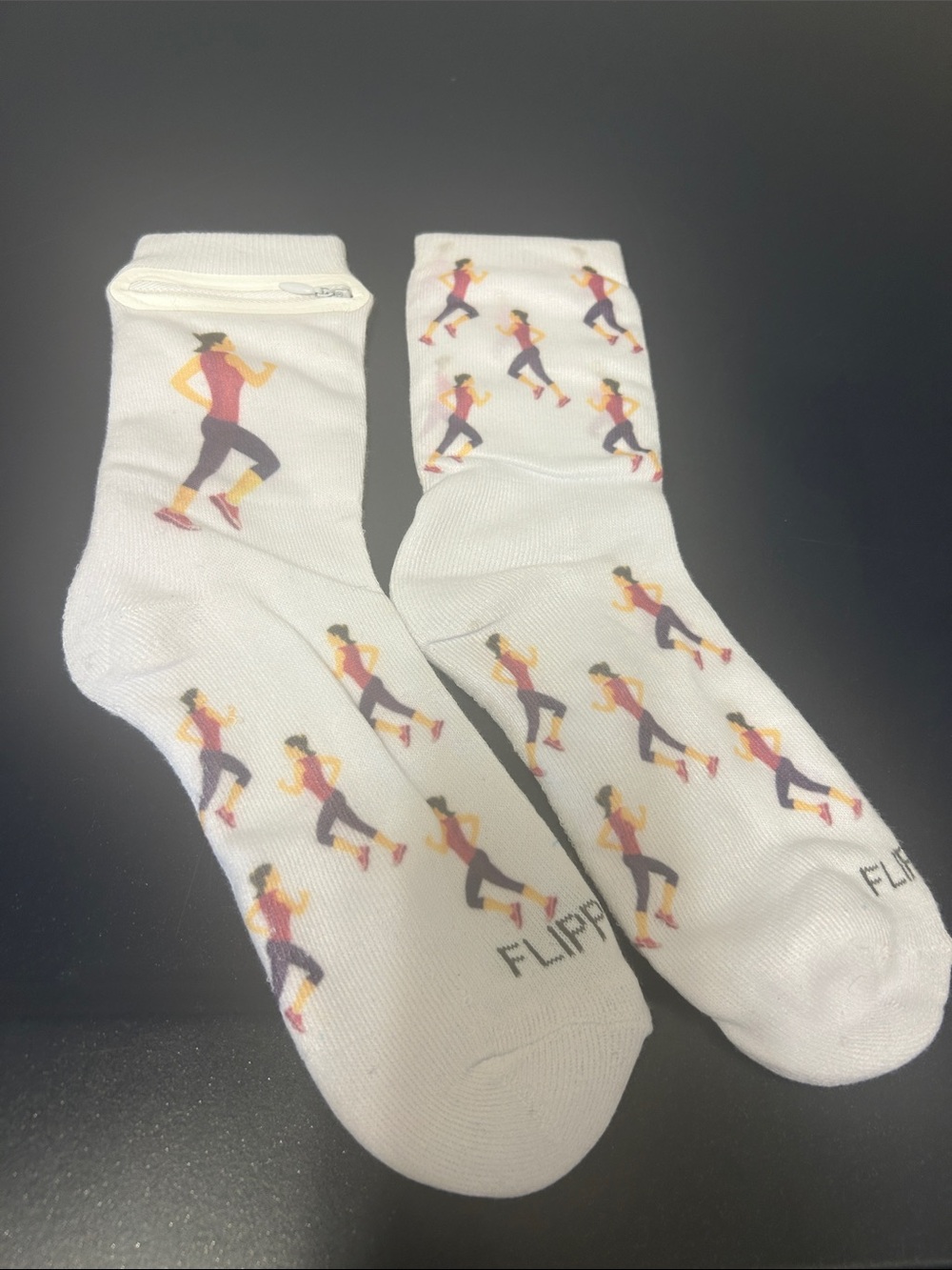 Women’s Zip Storage Running Sock. NWOT